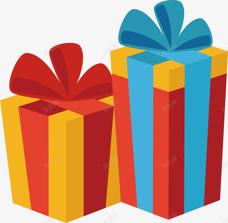 两个新年礼盒矢量图ai免抠素材_新图网 https://ixintu.com 两个礼盒 新年礼物 矢量png 礼物盒 礼盒 送礼物 矢量图