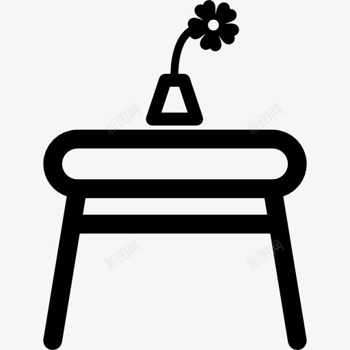 桌上有一瓶鲜花图标png_新图网 https://ixintu.com 家具 建筑 桌子 花 花瓶