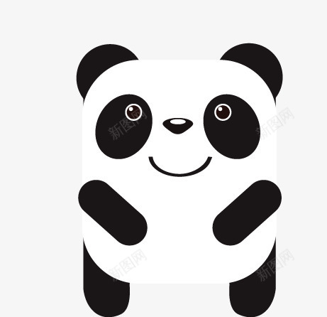 可爱动物矢量图ai免抠素材_新图网 https://ixintu.com 动物矢量 卡通熊猫 熊猫 矢量熊猫 黑白 矢量图
