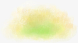 手绘黄绿色渐变云彩素材