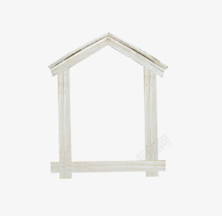 木头形状拼图房子形状边框高清图片