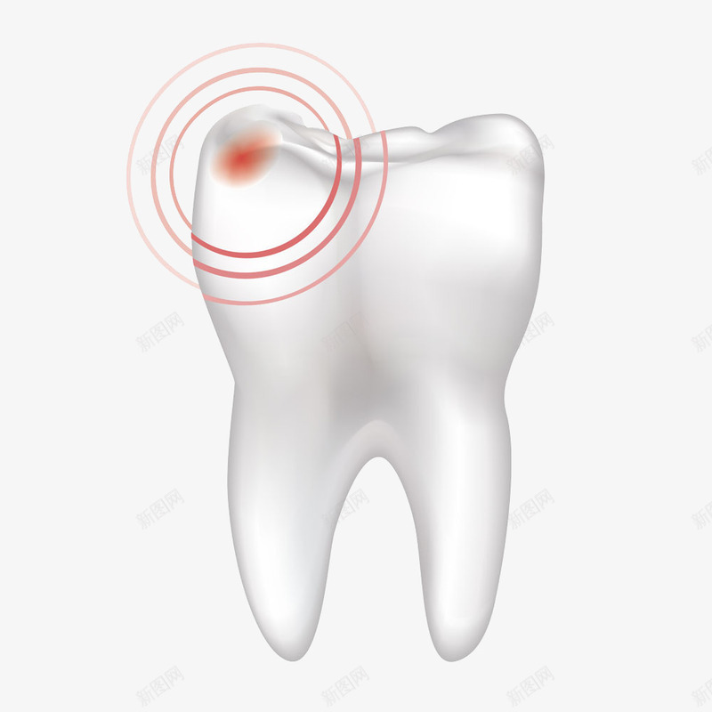 牙疼png免抠素材_新图网 https://ixintu.com 圆圈 牙疼 牙齿 牙龈健康 牙龈健康刷牙防蛀牙 白色 红色