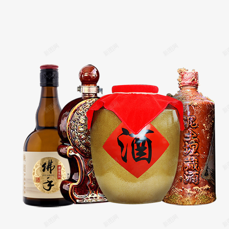 各种酒瓶子png免抠素材_新图网 https://ixintu.com 容器 形状 酒 酒瓶子