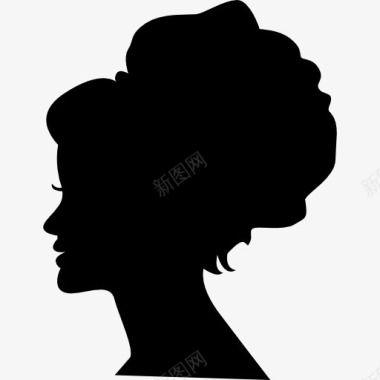 女头大头发形状对图标图标