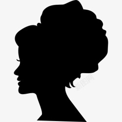 头发型女头大头发形状对图标高清图片
