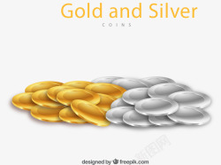 金币和银币堆素材