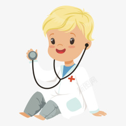 扮演医生卡通儿童扮演护士矢量图高清图片