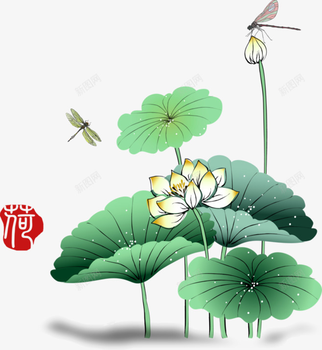 荷叶荷花贴图装饰png免抠素材_新图网 https://ixintu.com png 免扣 竹子荷花荷叶满池塘 素材 荷叶 荷花素材 装饰 贴图