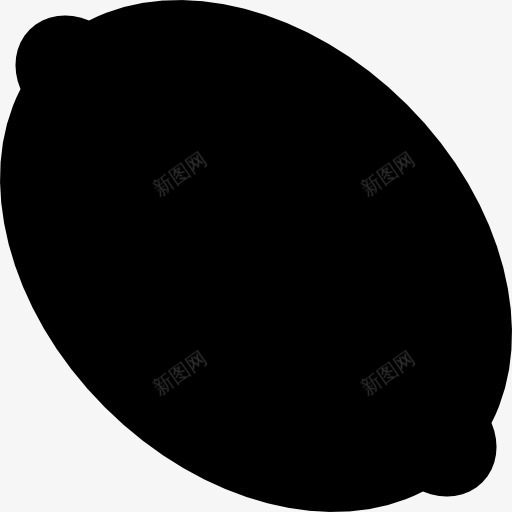 柠檬形图标png_新图网 https://ixintu.com 形状 柠檬 水果 轮廓 食物 黑色