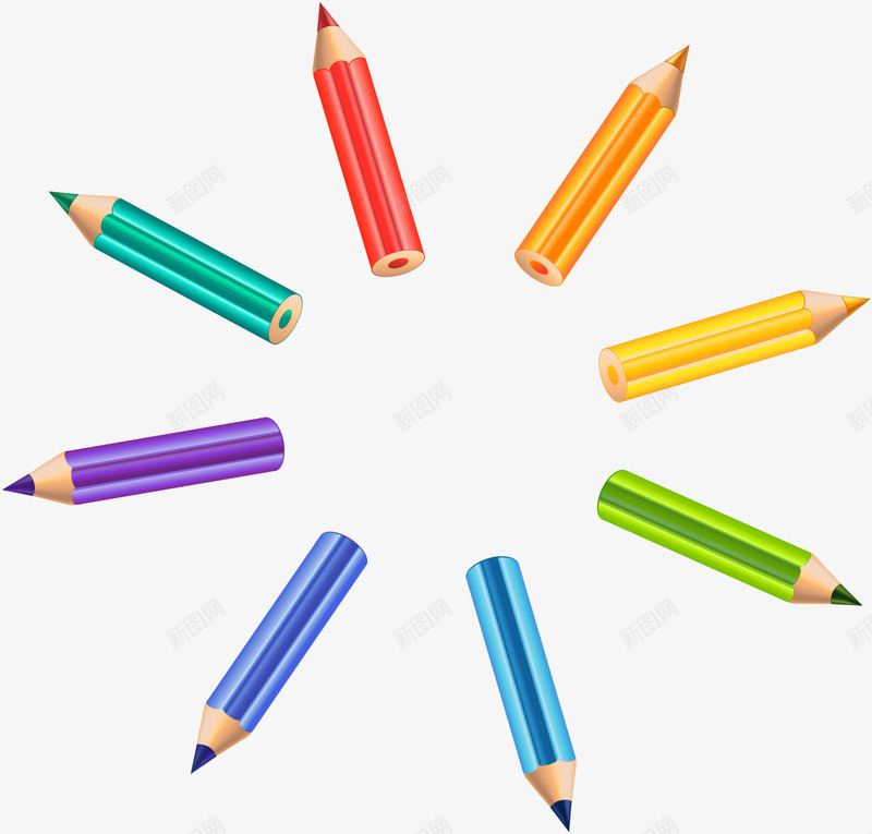彩色铅笔圆圈png免抠素材_新图网 https://ixintu.com 彩色圆圈 画画 画笔 绘画 边框纹理 铅笔