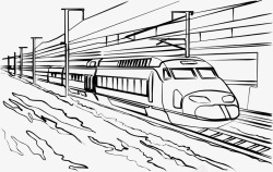 简单绘画铅笔绘磁悬浮列车高清图片