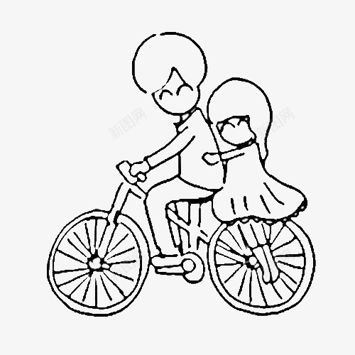 简易可爱单车情侣简笔画图案图标png_新图网 https://ixintu.com 单车 可爱风格 图案 情侣 情侣简笔画 简易风格 简笔画