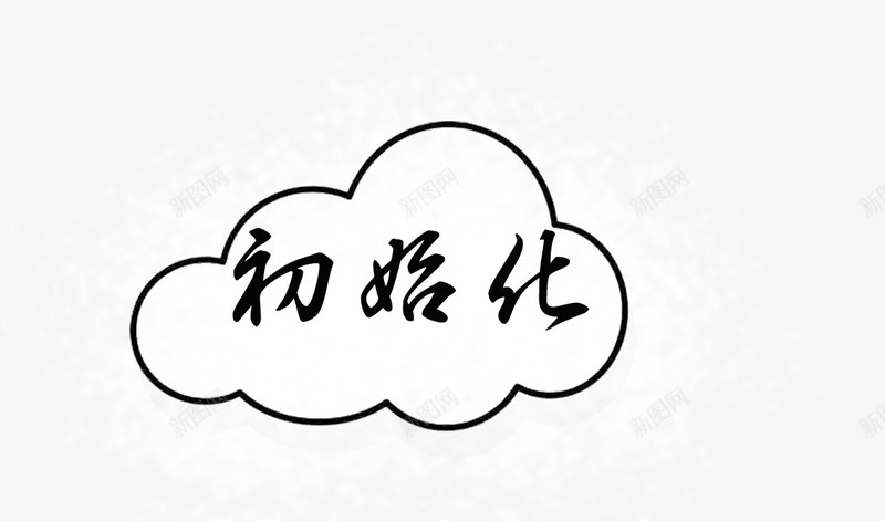初始化中国风字体图标png_新图网 https://ixintu.com 云朵 创意 初始化 初始化图标 图框 飘逸字 黑色字体