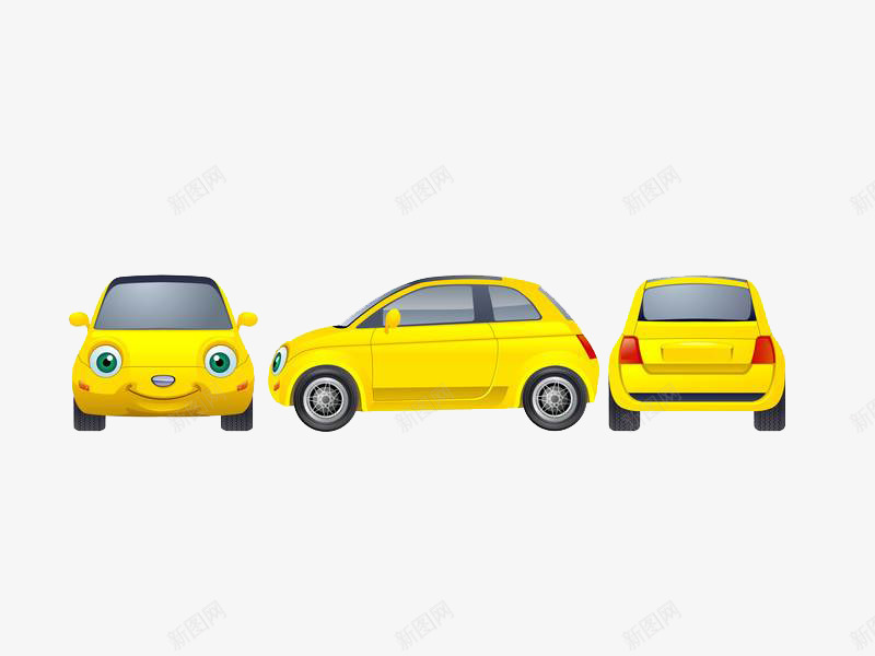 儿童卡通车png免抠素材_新图网 https://ixintu.com AI 儿童卡通车 卡通车 白色 黄色