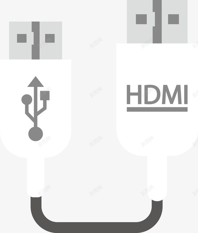 USB数据线png免抠素材_新图网 https://ixintu.com 3C HDMI USB USB线 usb充电线 充电线 手机线 手绘 数据线 数码产品 电源线