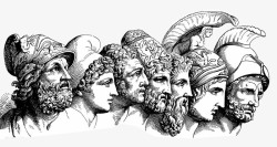素描古希腊人物头像素材