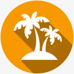 椰子树卡片白色椰子树图标高清图片