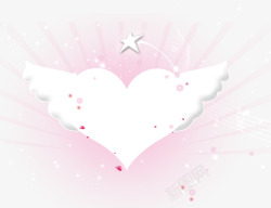 心形的光唯美精美炫光心翅膀星星标题栏高清图片