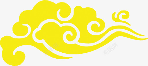 黄色卡通云彩效果图标图标