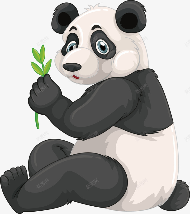 吃竹子的熊猫矢量图ai免抠素材_新图网 https://ixintu.com 可爱熊猫 吃竹子 国宝熊猫 熊猫 矢量png 黑白熊猫 矢量图
