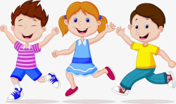 健康跑跑步三个孩子高清图片