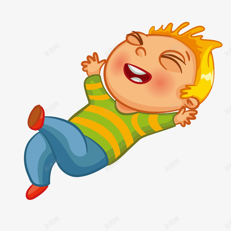 卡通躺着的男孩人物矢量图ai免抠素材_新图网 https://ixintu.com 人物设计 儿童节 快乐 玩耍 矢量图 躺平卡通 躺着