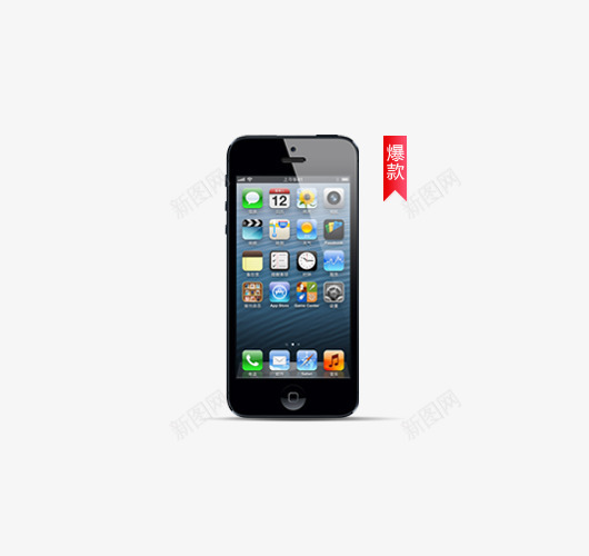 黑色苹果4图标png_新图网 https://ixintu.com app图标 产品实物 手机 电子产品 苹果 苹果四 黑色