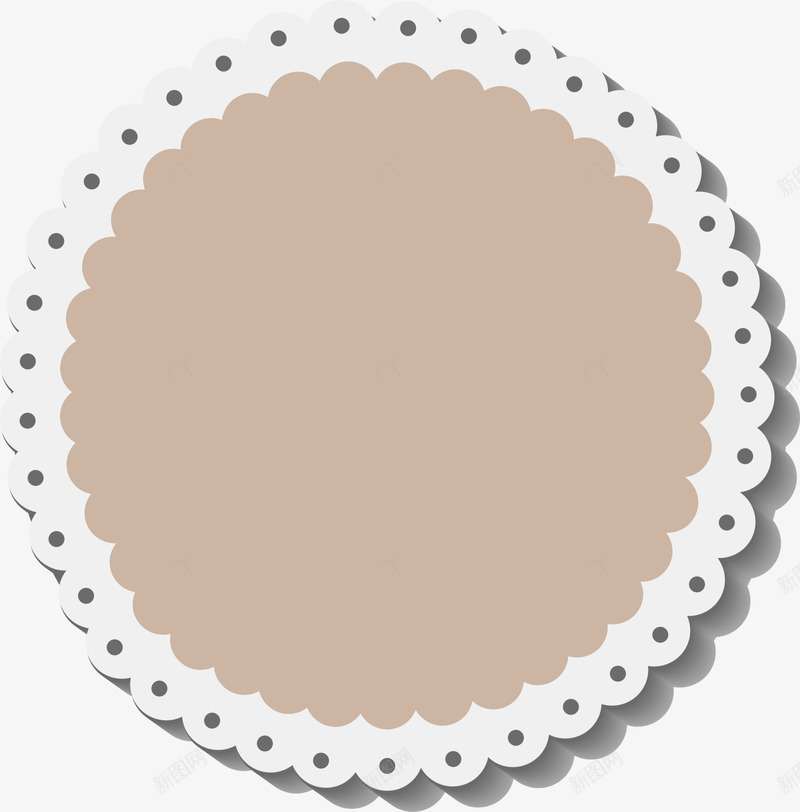 咖啡色花边圆圈png免抠素材_新图网 https://ixintu.com 咖啡色 图案 圆圈 标签 花纹 花边 边框纹理