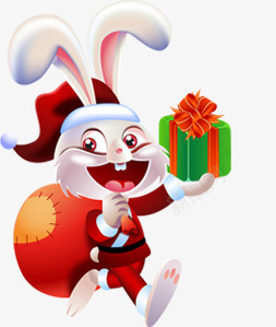 可爱兔子png免抠素材_新图网 https://ixintu.com 兔子 可爱兔子 圣诞帽 礼物盒
