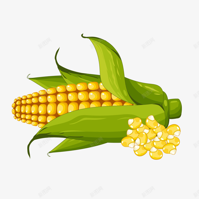 黄色创意玉米食物元素矢量图ai免抠素材_新图网 https://ixintu.com 农作物种子 创意 卡通插画 玉米 矢量图 种子 纹理 质感 食物 黄色
