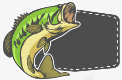 鲈鱼卡通LOGO风格黑鲈鱼矢量图图标高清图片