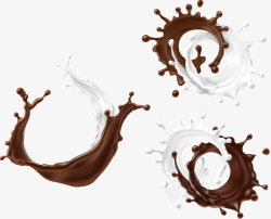 黑白液体凝固手绘牛奶和巧克力高清图片