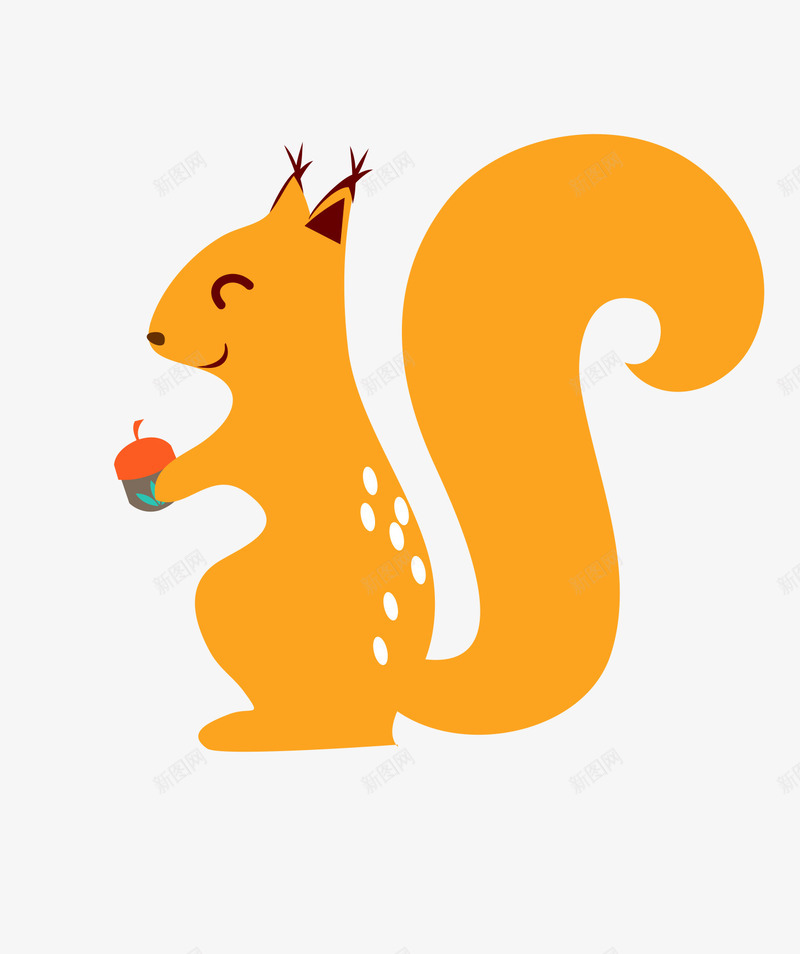 可爱的小松鼠手绘图png免抠素材_新图网 https://ixintu.com 动物 可爱的 小松鼠 尾巴 橘色小松鼠 简图