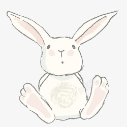 卡通坐着的小兔子矢量图素材