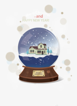 圣诞音乐盒新年水晶球矢量图高清图片