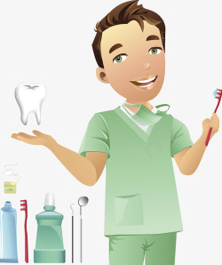 干净的牙齿牙医医生插画高清图片