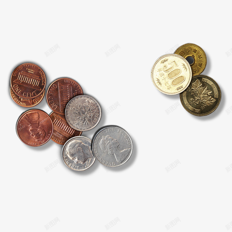 钱币的psd免抠素材_新图网 https://ixintu.com 圆形 点缀 硬币 装饰图案 钱