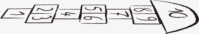 黑色线条手绘跳格子png免抠素材_新图网 https://ixintu.com 6月1号 儿童节 六一节 手绘格子 玩耍 童趣 跳格子