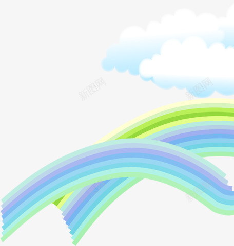 彩虹云彩图png免抠素材_新图网 https://ixintu.com 云彩 天空 彩虹