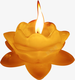 黄色卡通花形状蜡烛效果素材