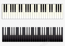 手绘黑白钢琴键素材