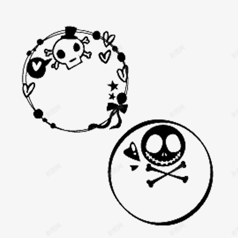 黑色水印png免抠素材_新图网 https://ixintu.com 圆形水印 形状水印 恐怖 水印 水印设计 白色圆形水印 骷髅