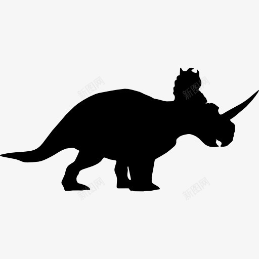 尖角龙恐龙形状图标png_新图网 https://ixintu.com 动物 动物王国 尖角龙 形状 恐龙 轮廓