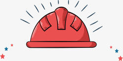 红色手绘安全帽标题框矢量图素材