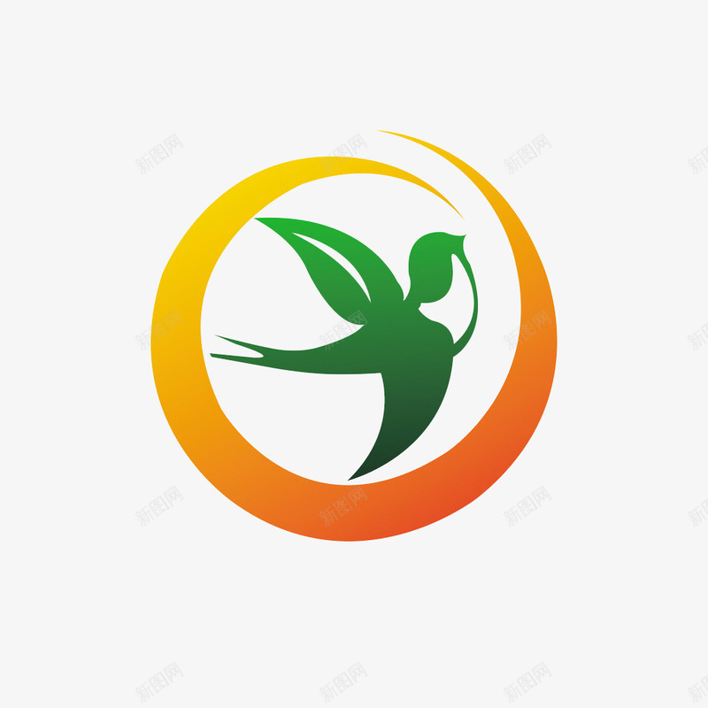 圆圈里的绿色燕子图案标志图标png_新图网 https://ixintu.com logo 图标 图案 圆圈里 标志 渐变色 燕子 燕子LOGO 绿色