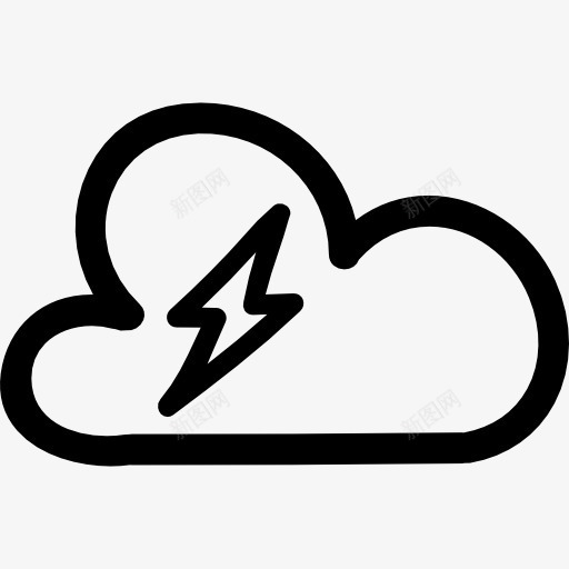 雷暴手绘天气符号图标png_新图网 https://ixintu.com 云 天气 形状 手工绘制 符号 螺栓 闪电 雷雨
