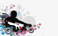 DJ键盘dj音乐彩色概念图高清图片