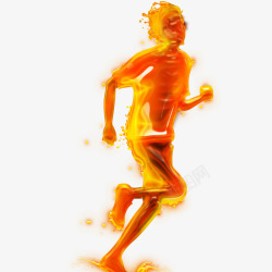 创意玻璃球中奔跑的人创意火一般的人奔跑的背影高清图片