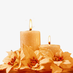 蜡烛与鲜花素材