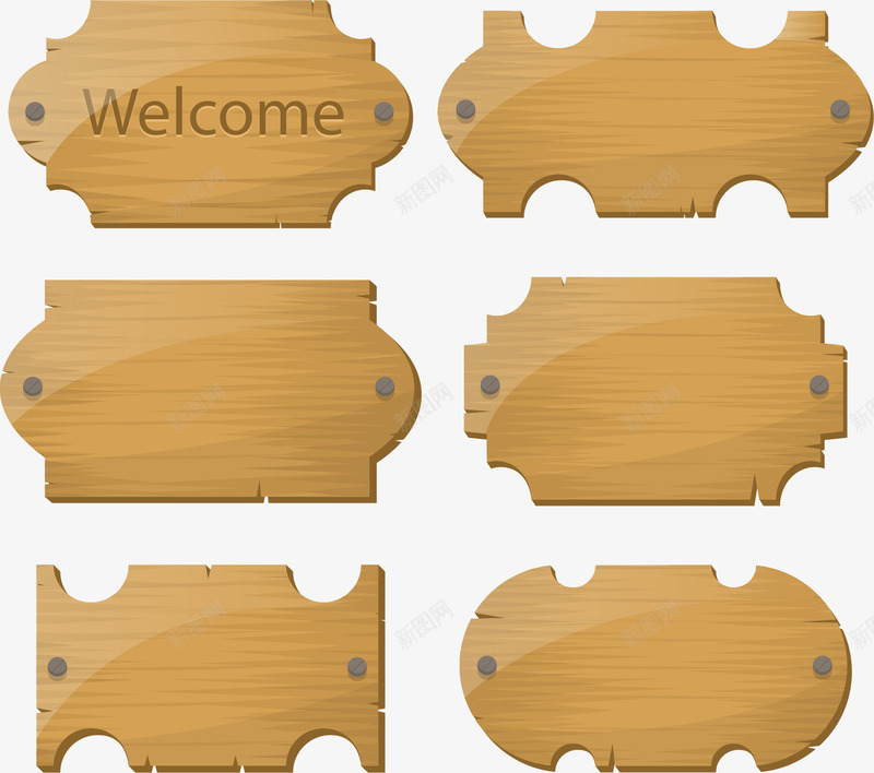 各种形状的木板png免抠素材_新图网 https://ixintu.com 形状木板 指示牌 木板 木牌 木质牌 矢量木板